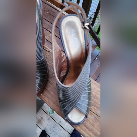 ALDO Women's Wedge Platforms Ankle Straps Sandal Shoes Slingback Size 39 US 8.5 - Picture 5 of 7